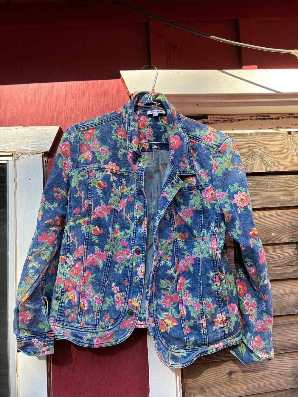 Serengeti Blue Floral Denim Jacket